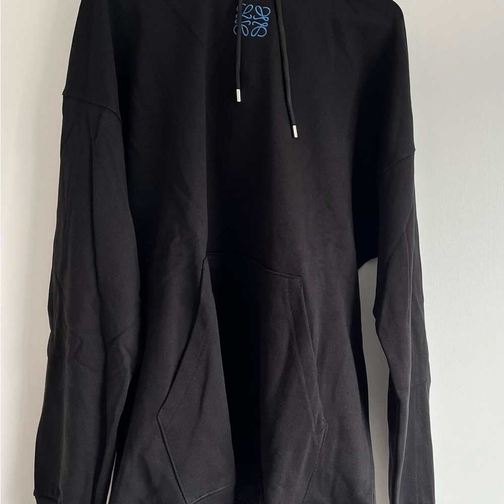 Loewe Black Hoodie with Blue Detail